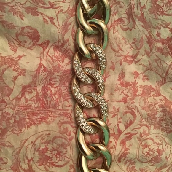 Adorable Gold Rhinestoned Bracelet - Picture 2 of 3